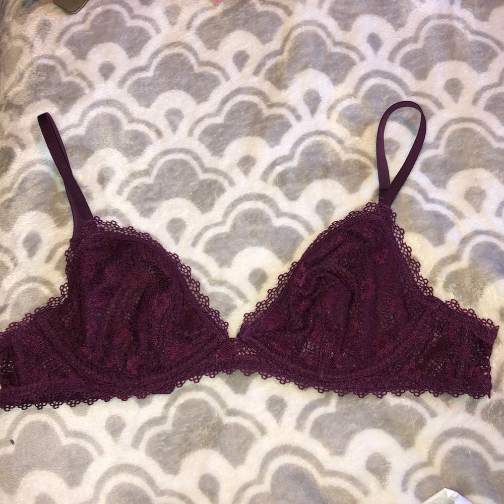 Burgundy bra
